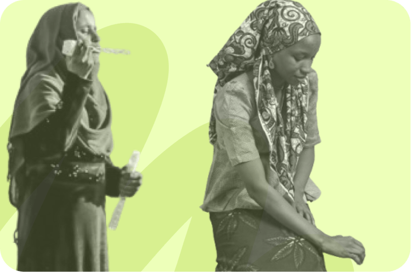 girl blowing bubbles and woman cooking