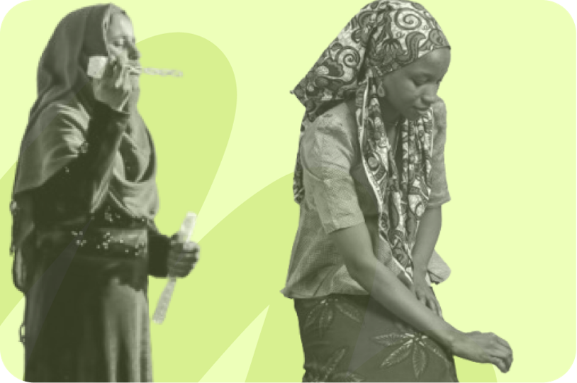 girl blowing bubbles and woman cooking