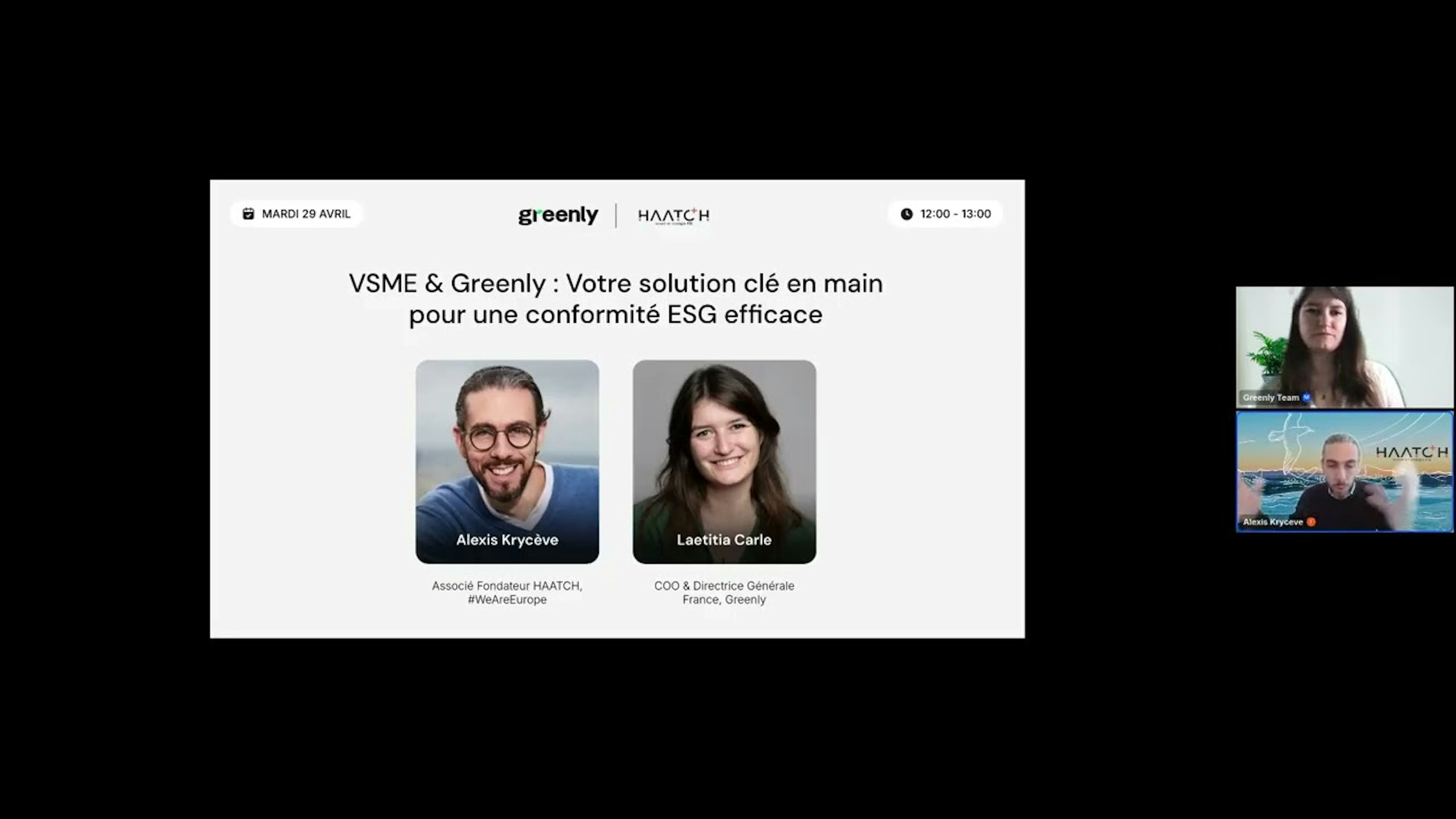 capture d'écran du webinaire Greenly