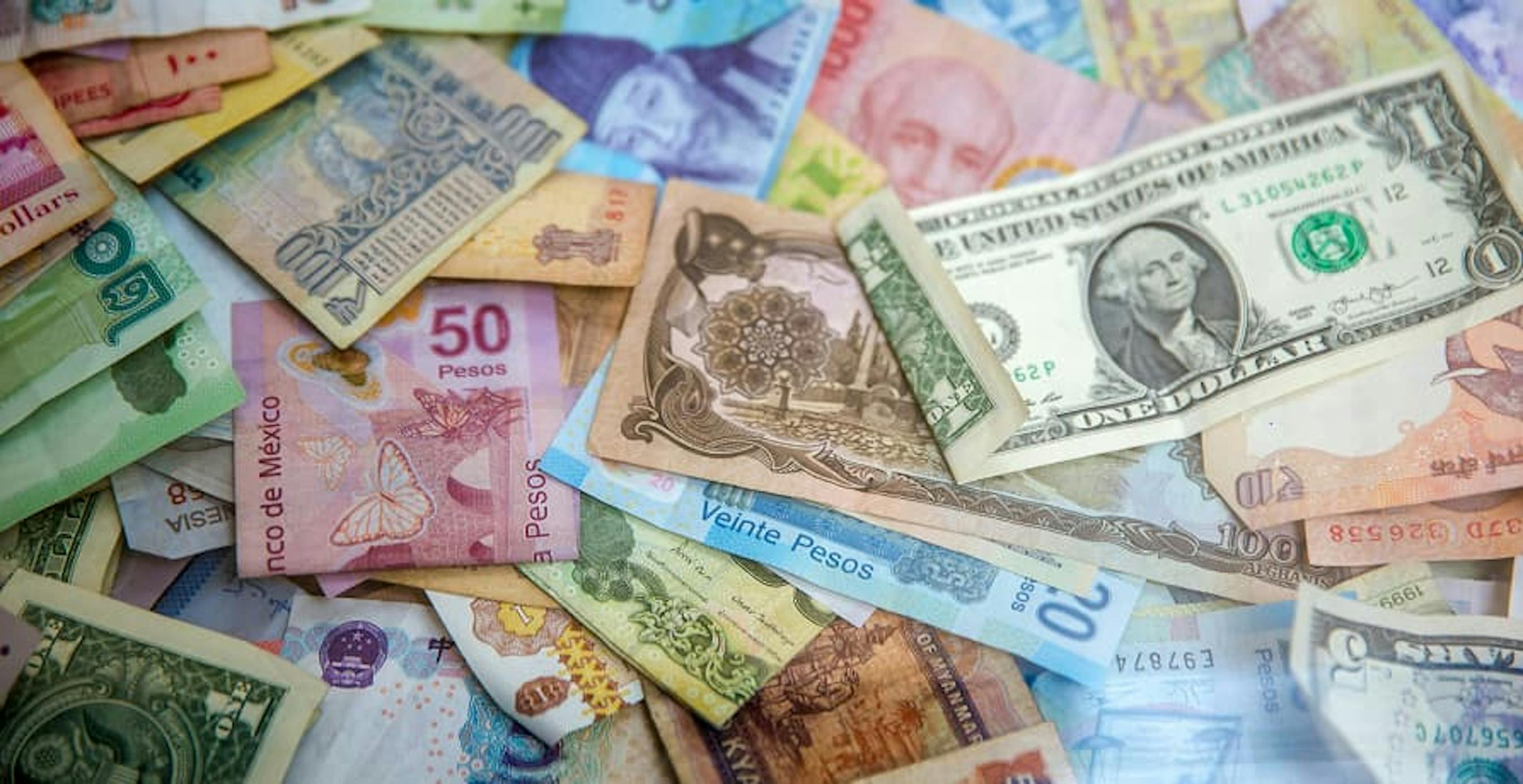 colorful currency from around the world