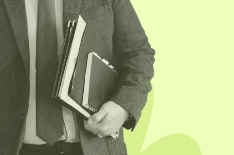 man holding documents