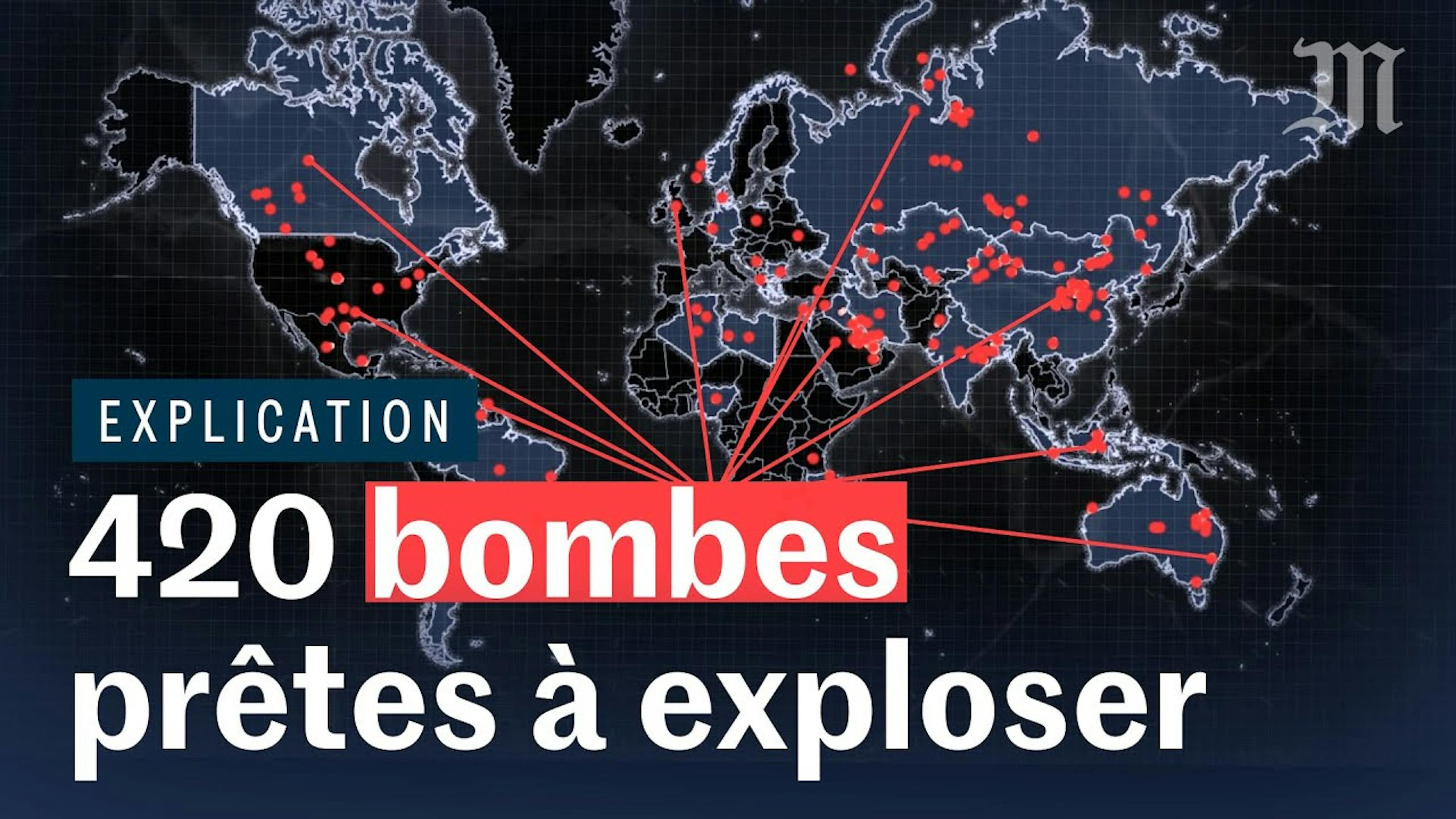 Carte du monde avec les bombes carbone