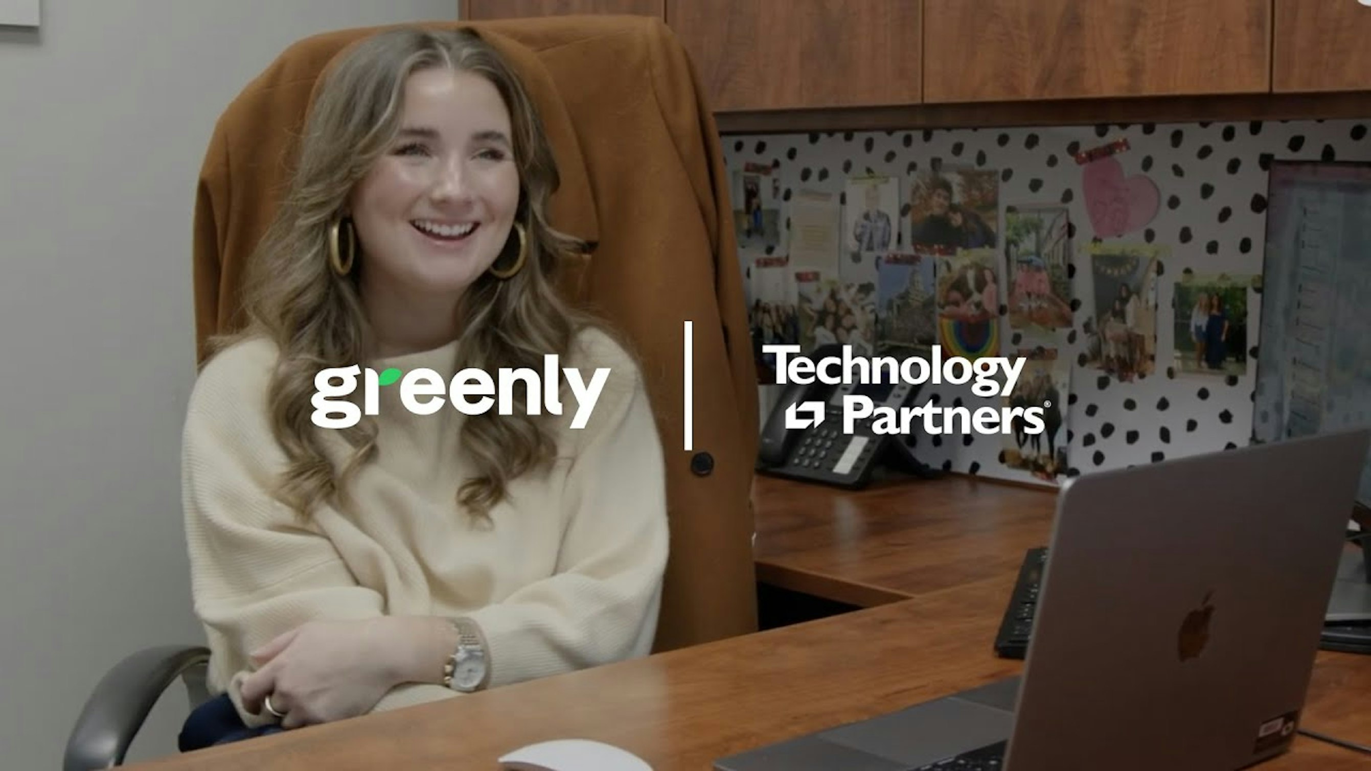 Video screenshot with a woman sitting