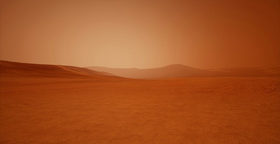 une vue imaginaire de mars