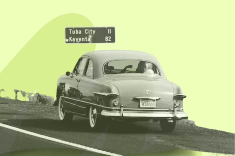 car on road in usa