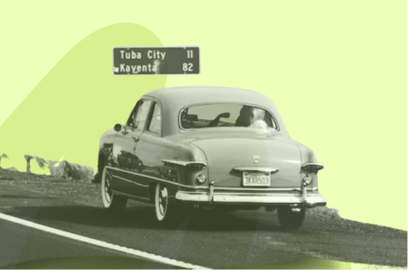 car on road in usa