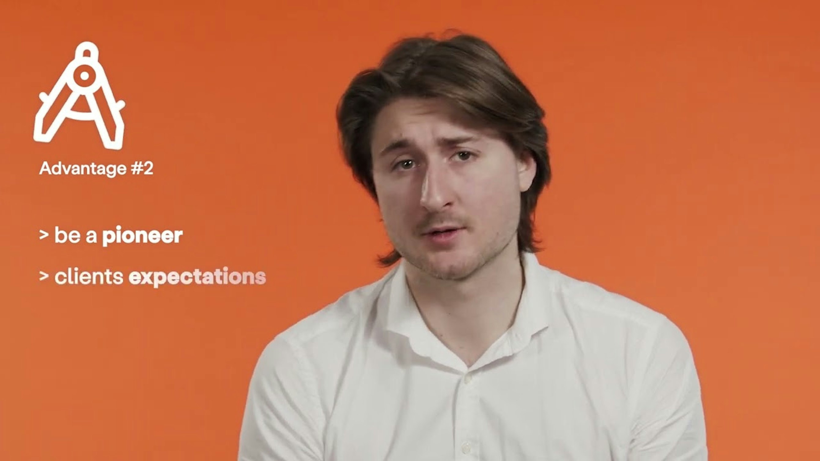 greenly green it thumbnail man in white shirt orange background