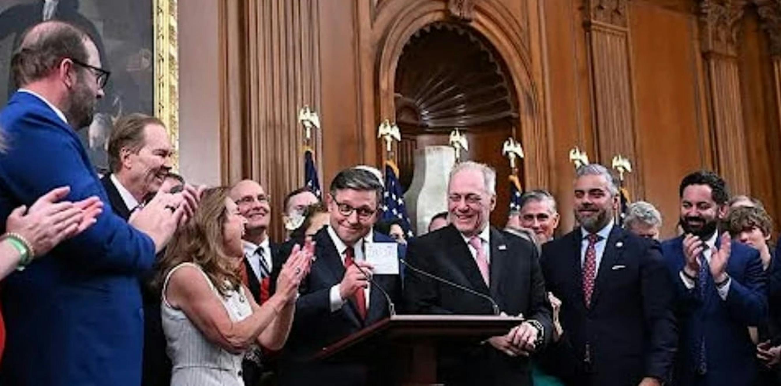 people passing a bill