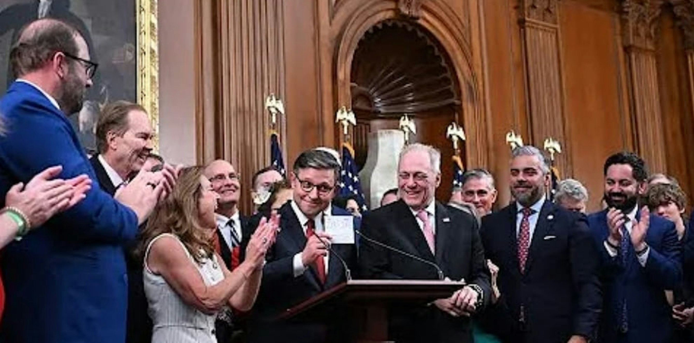 people passing a bill