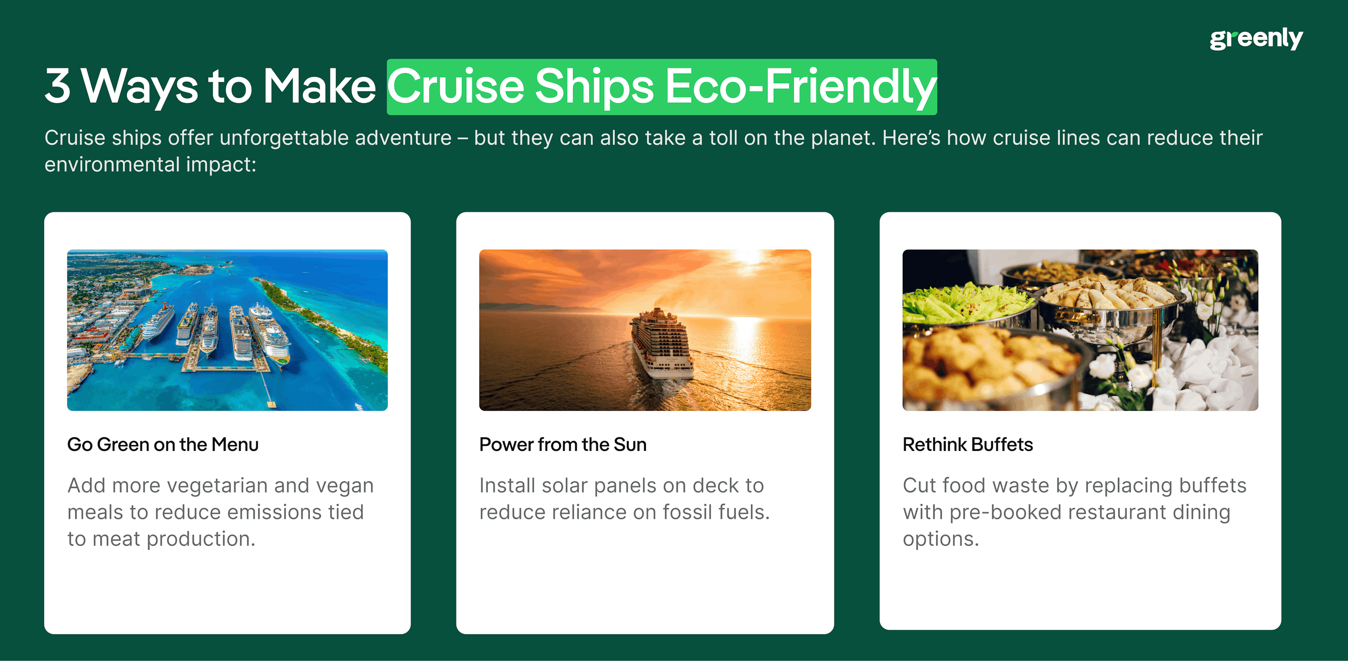 eco-friendly cruise ship infographic