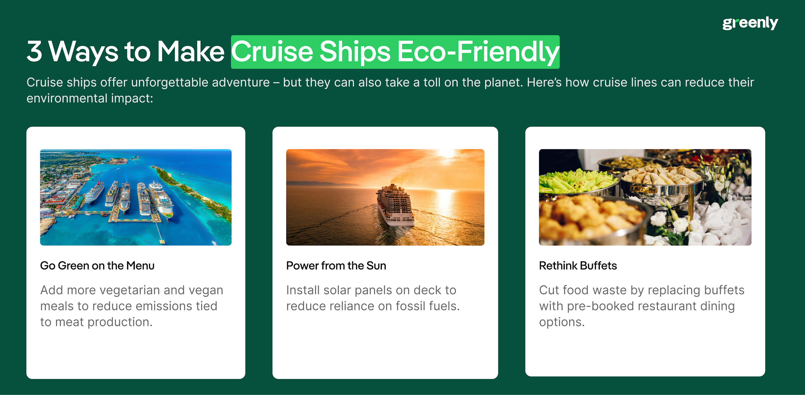 eco-friendly cruise ship infographic