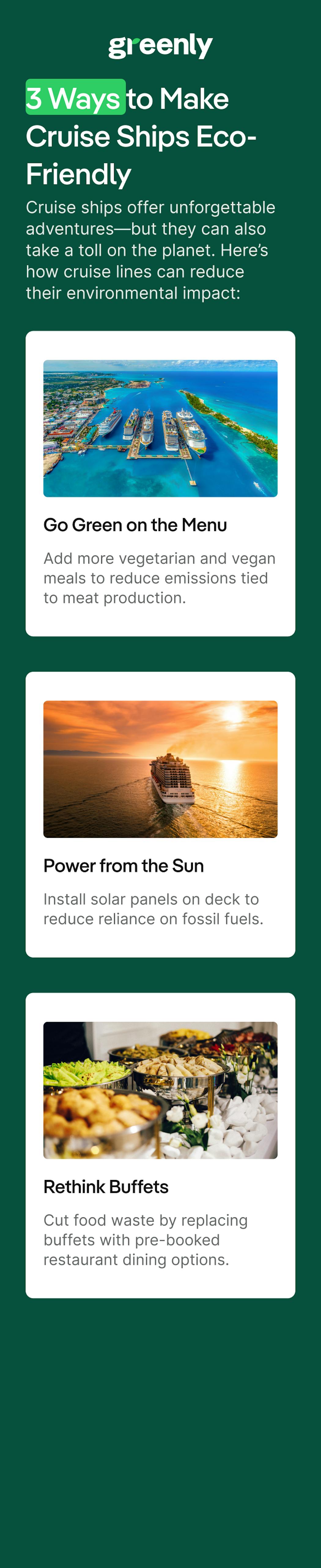 eco-friendly cruise ship infographic mobile