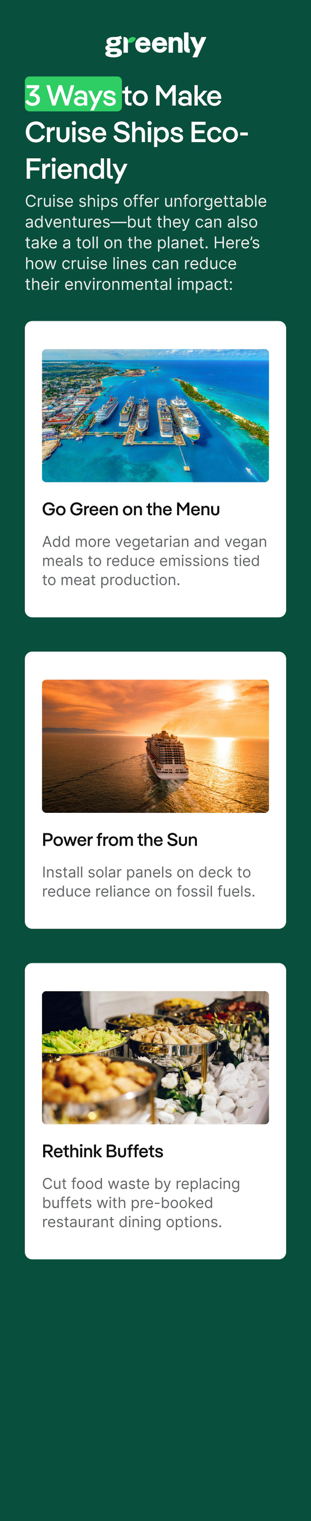 eco-friendly cruise ship infographic mobile