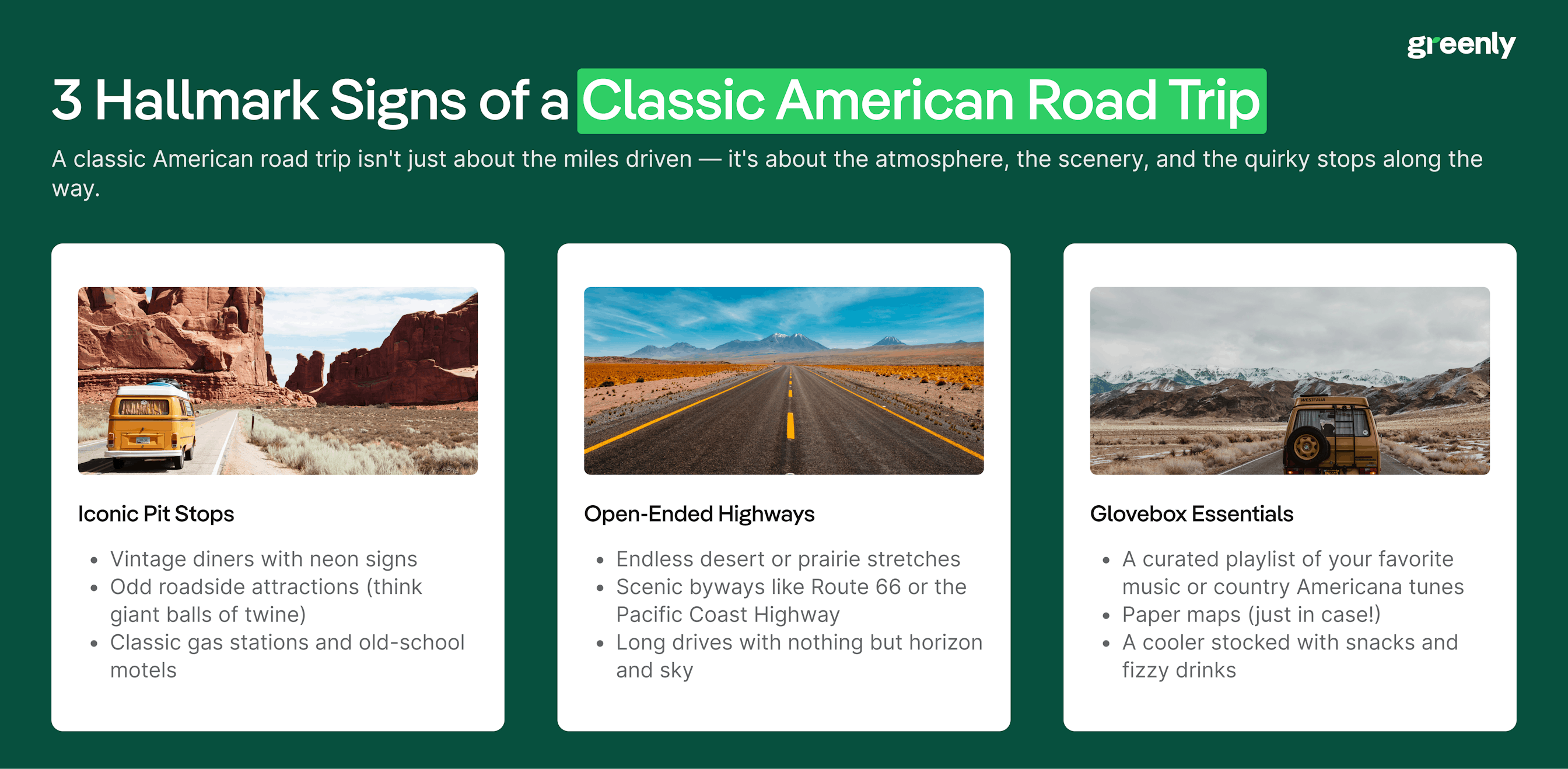 american road trip infographic