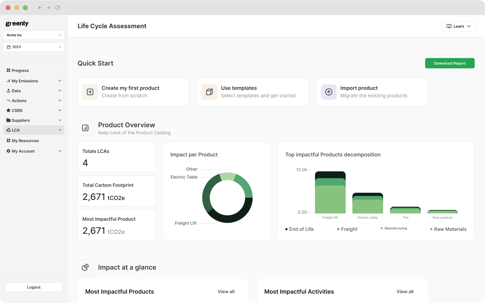 lca demo with greenly