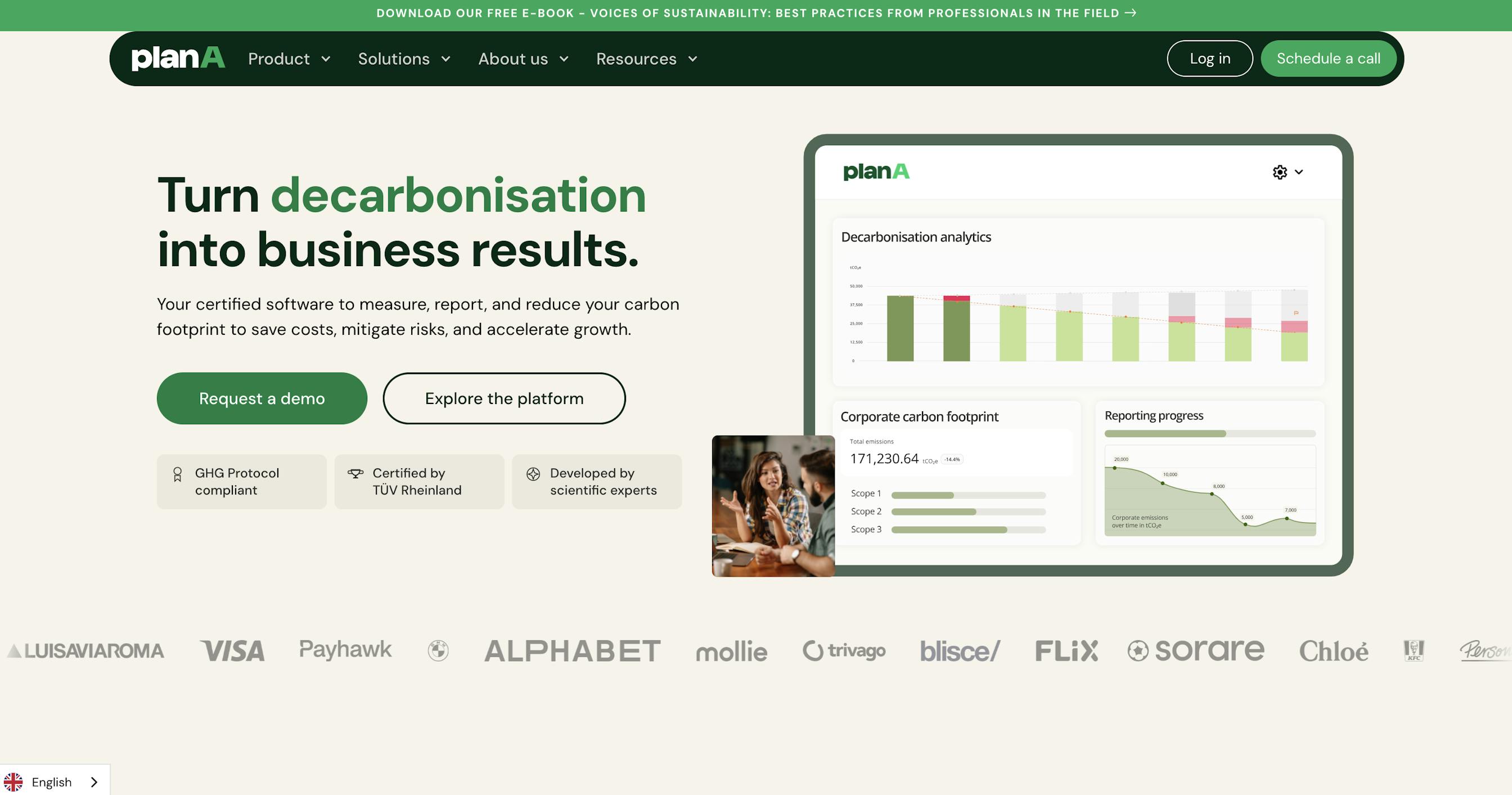 PlanA platform screenshot