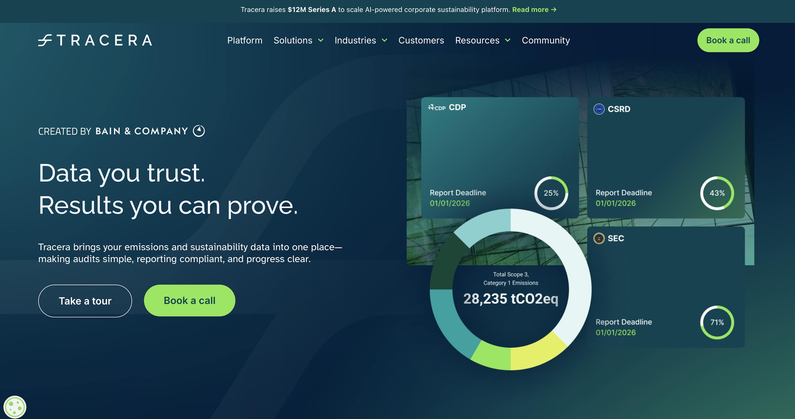 tracera platform screenshot