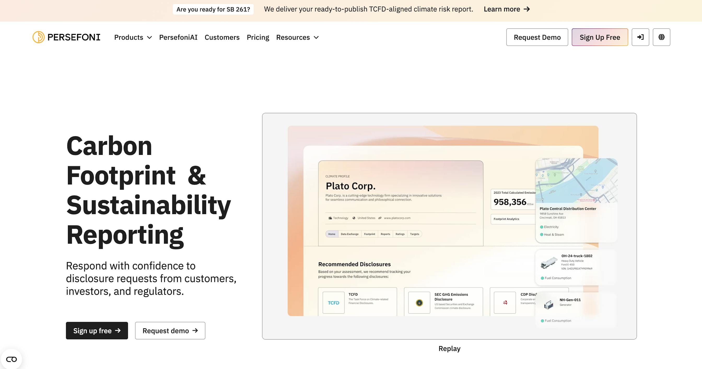 Persefoni platform screenshot