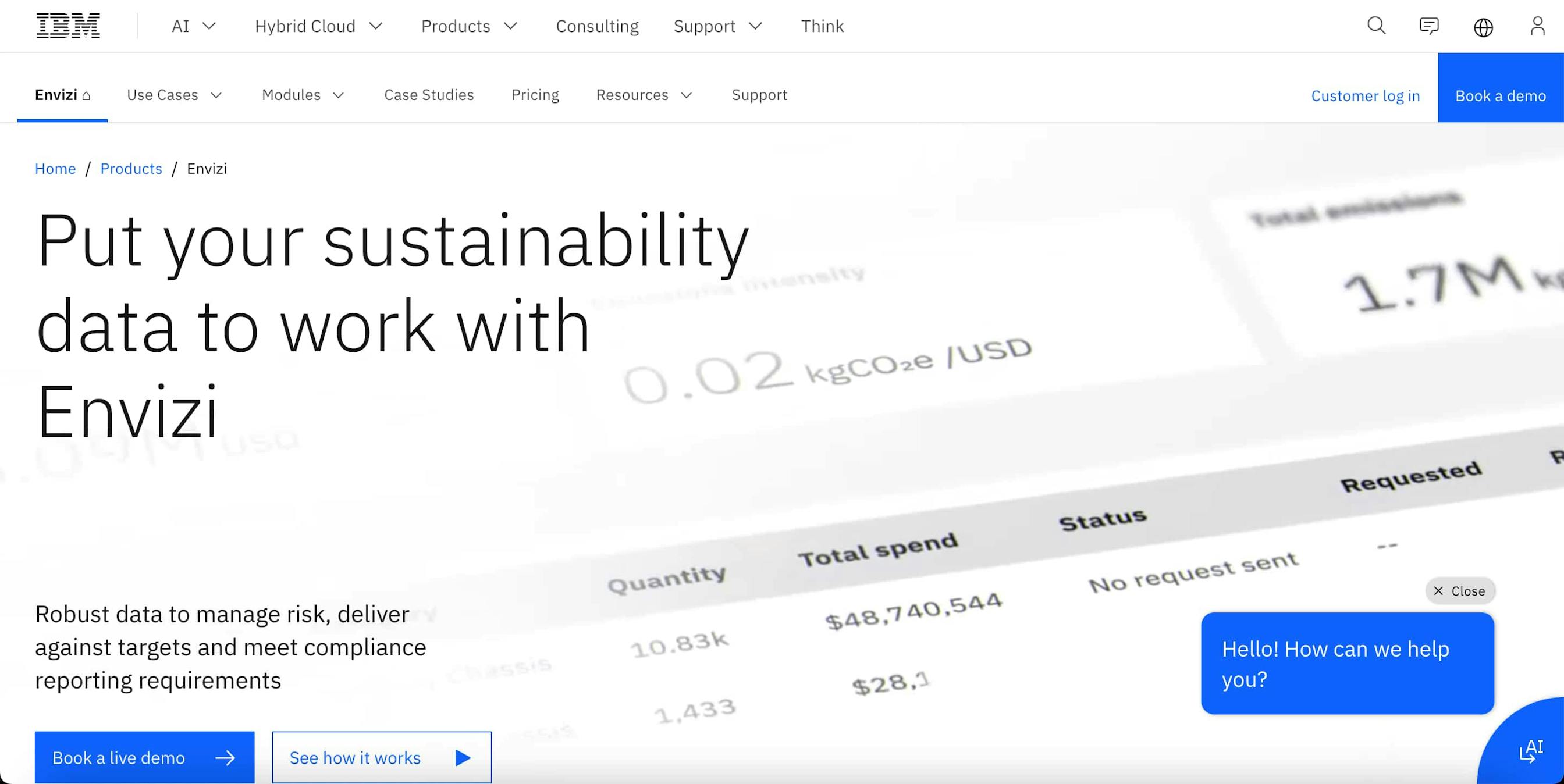 ibm envizi screenshot