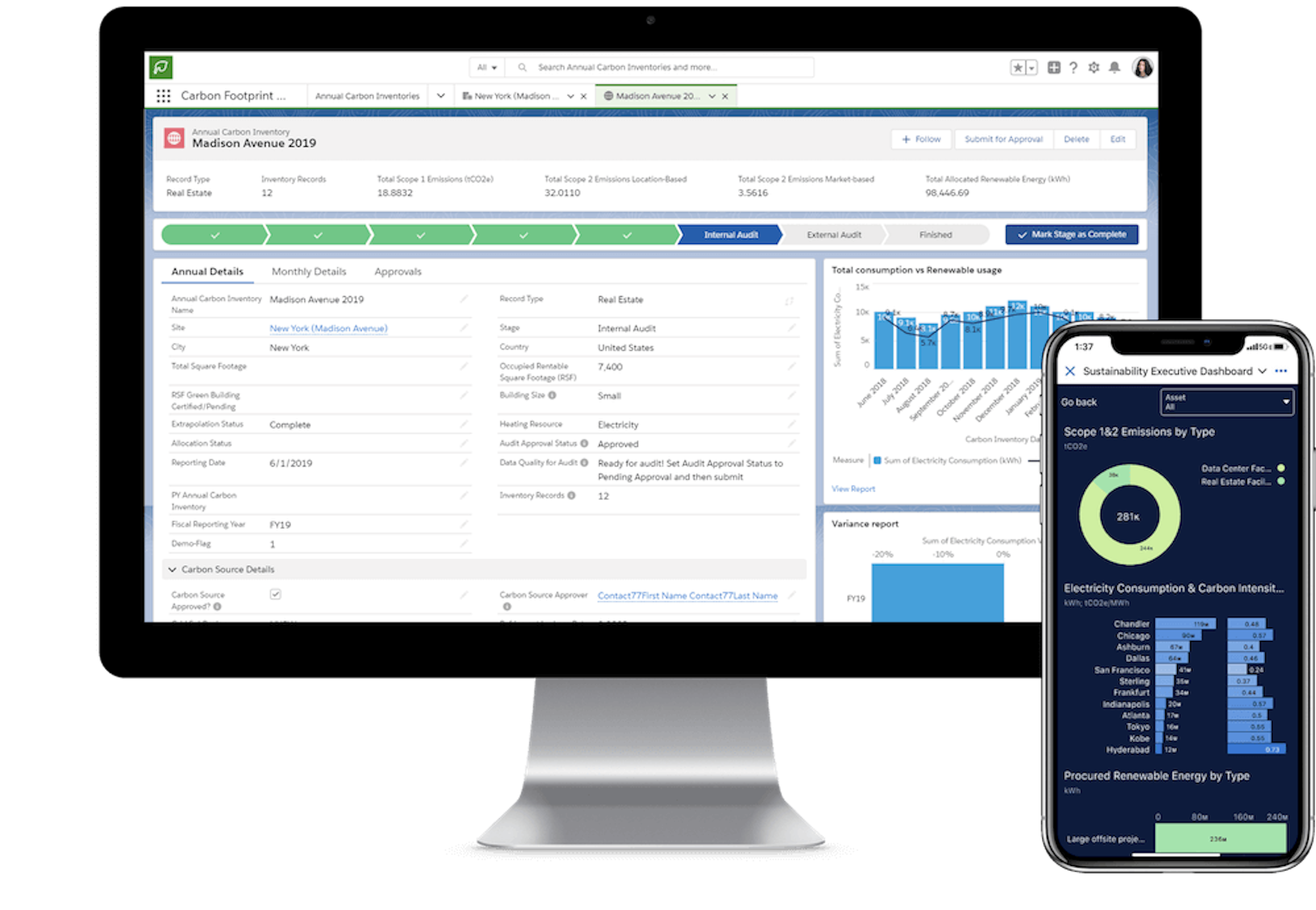 Screen de la plateforme Net Zero Cloud par Salesforce