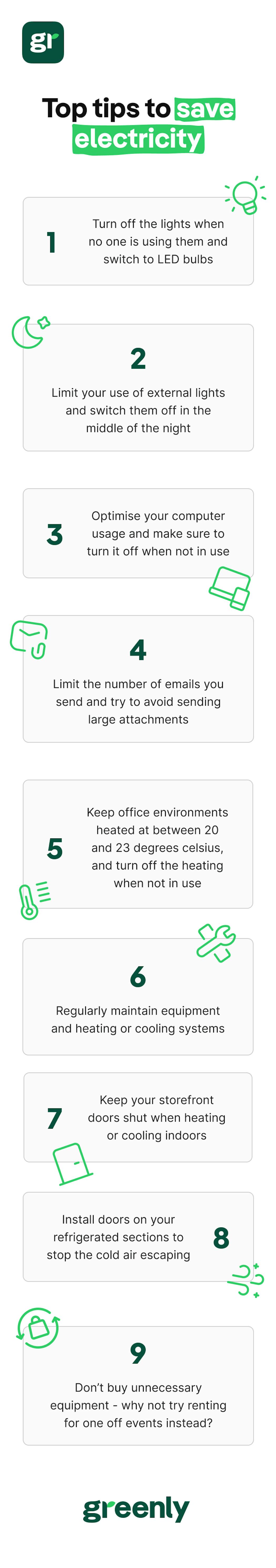 how to save electricity infographic mobile