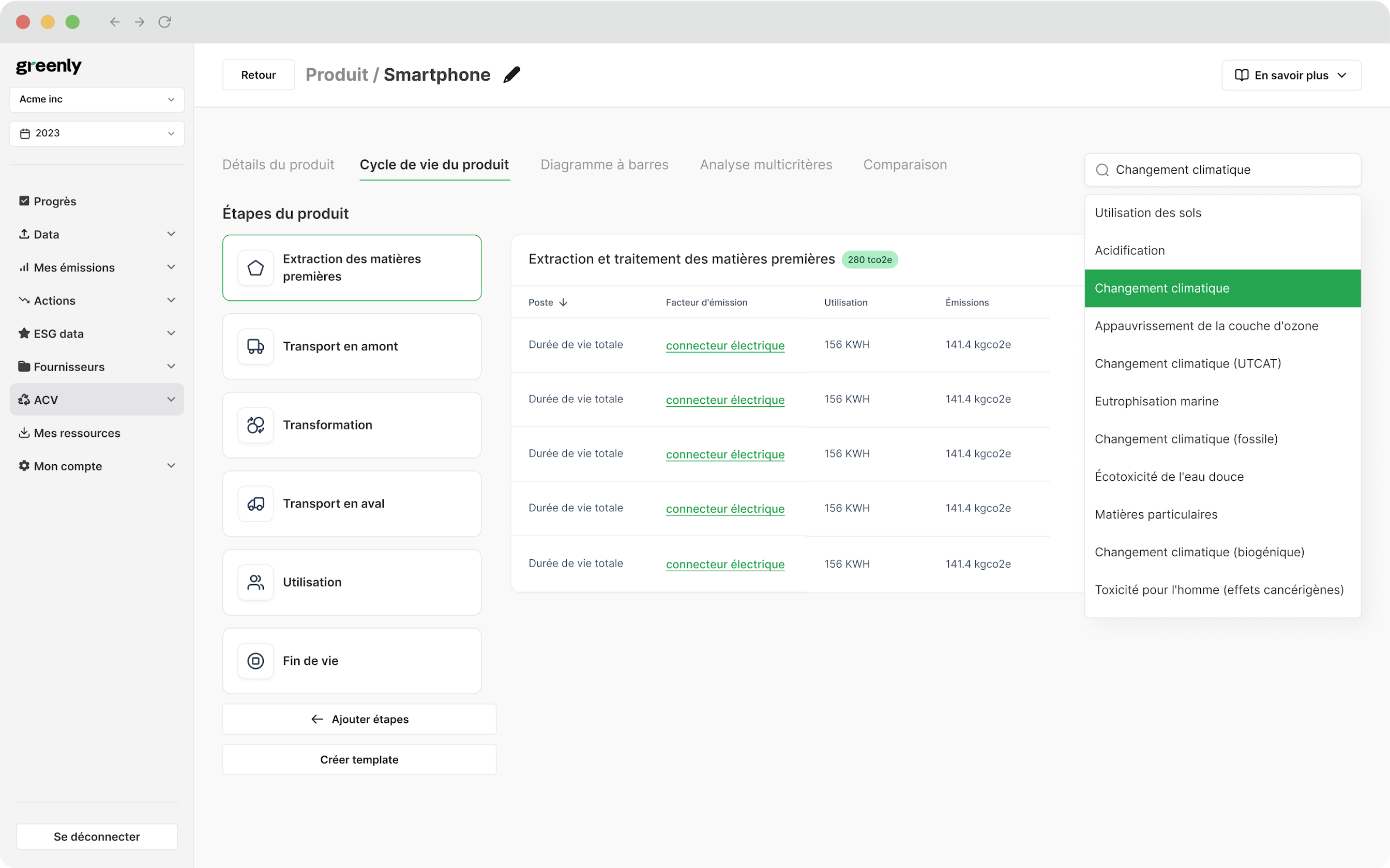 screenshot de la plateforme greenly