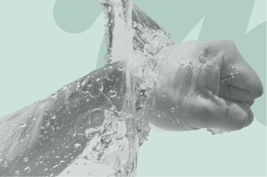 fist punching through water