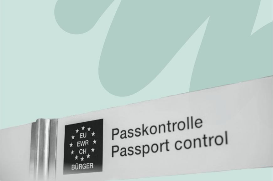 Barrière indiquant un contrôle des passeports