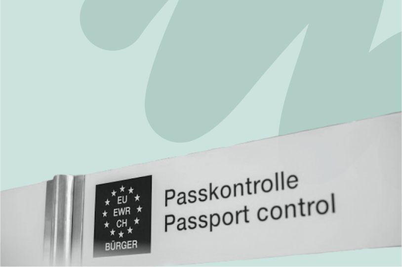 Barrière indiquant un contrôle des passeports