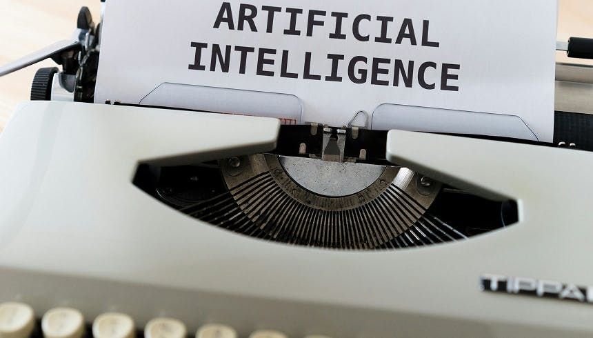artificial intelligence on typewriter