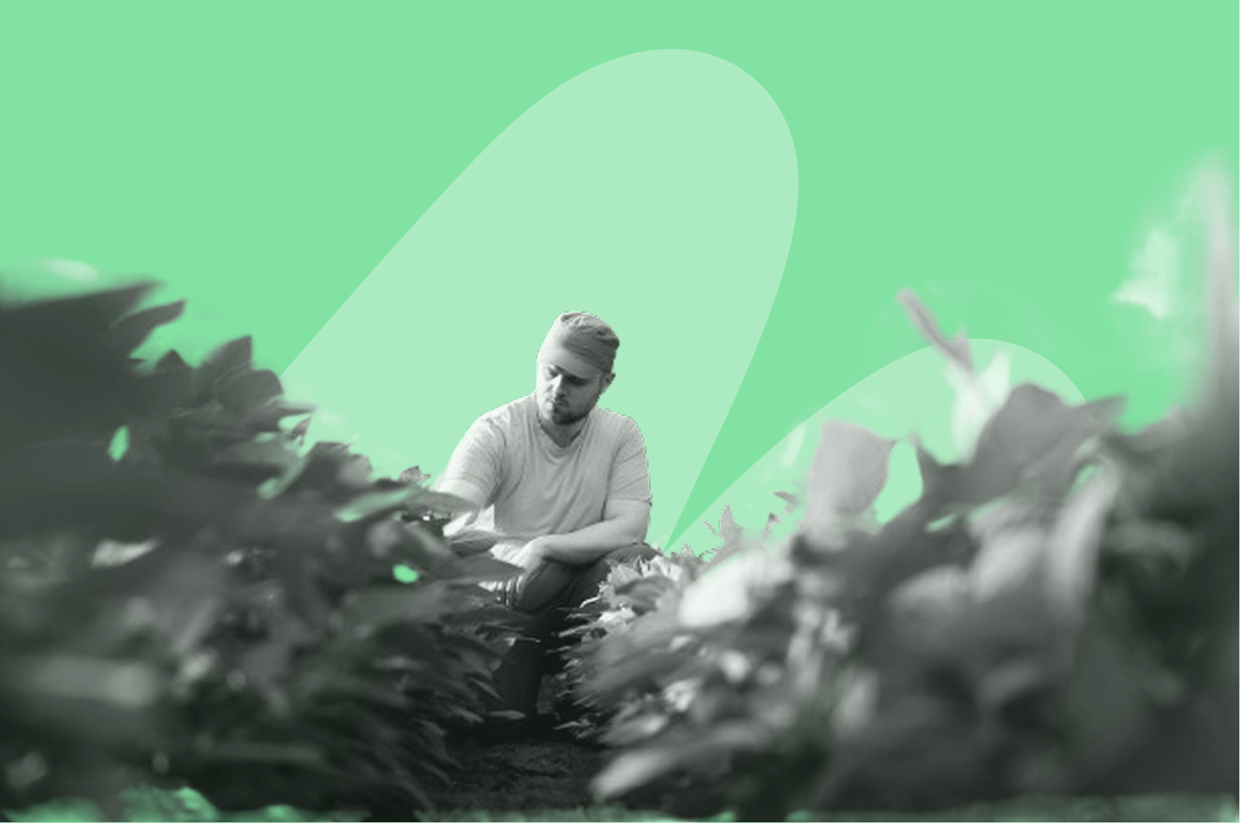 un agriculteur dans son champ