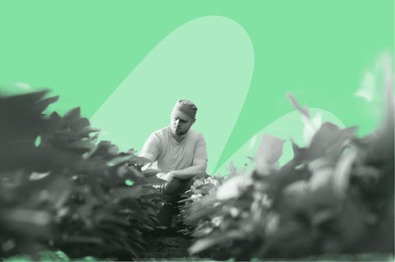 un agriculteur dans son champ