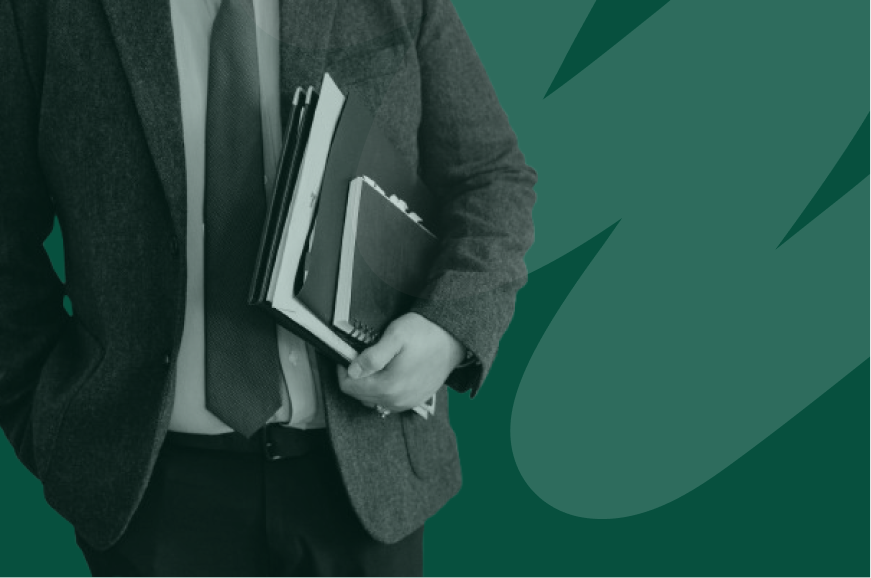 man holding documents