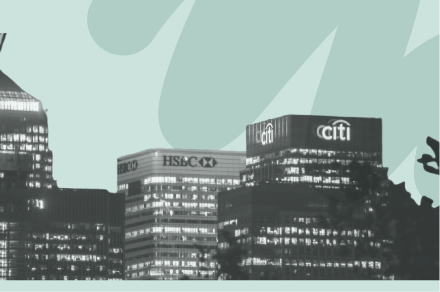 hsbc and citi bank skyline night