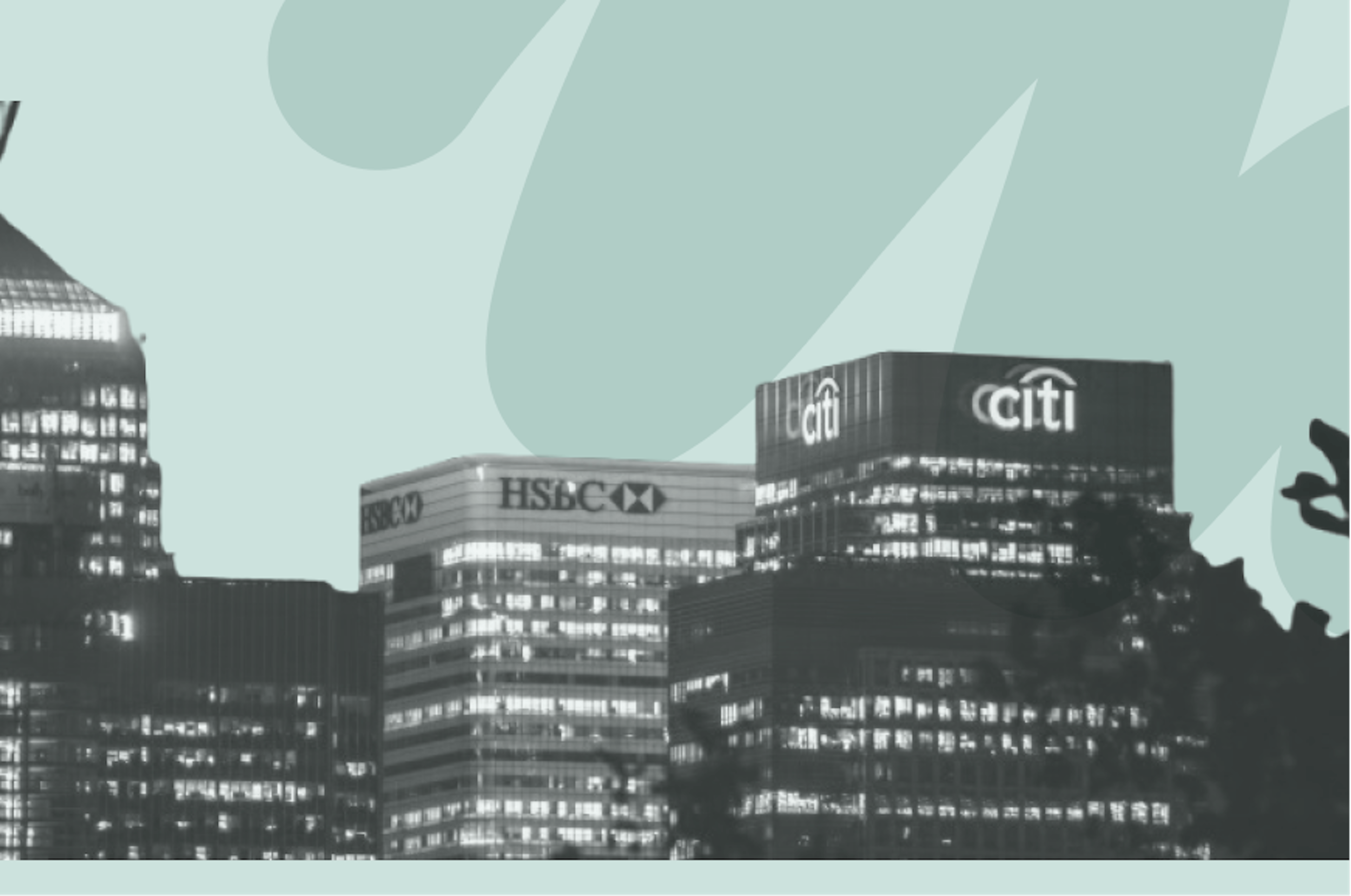 hsbc and citi bank skyline night