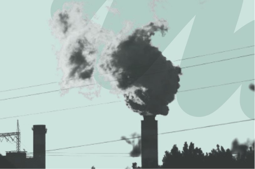 power plant releasing carbon emissions