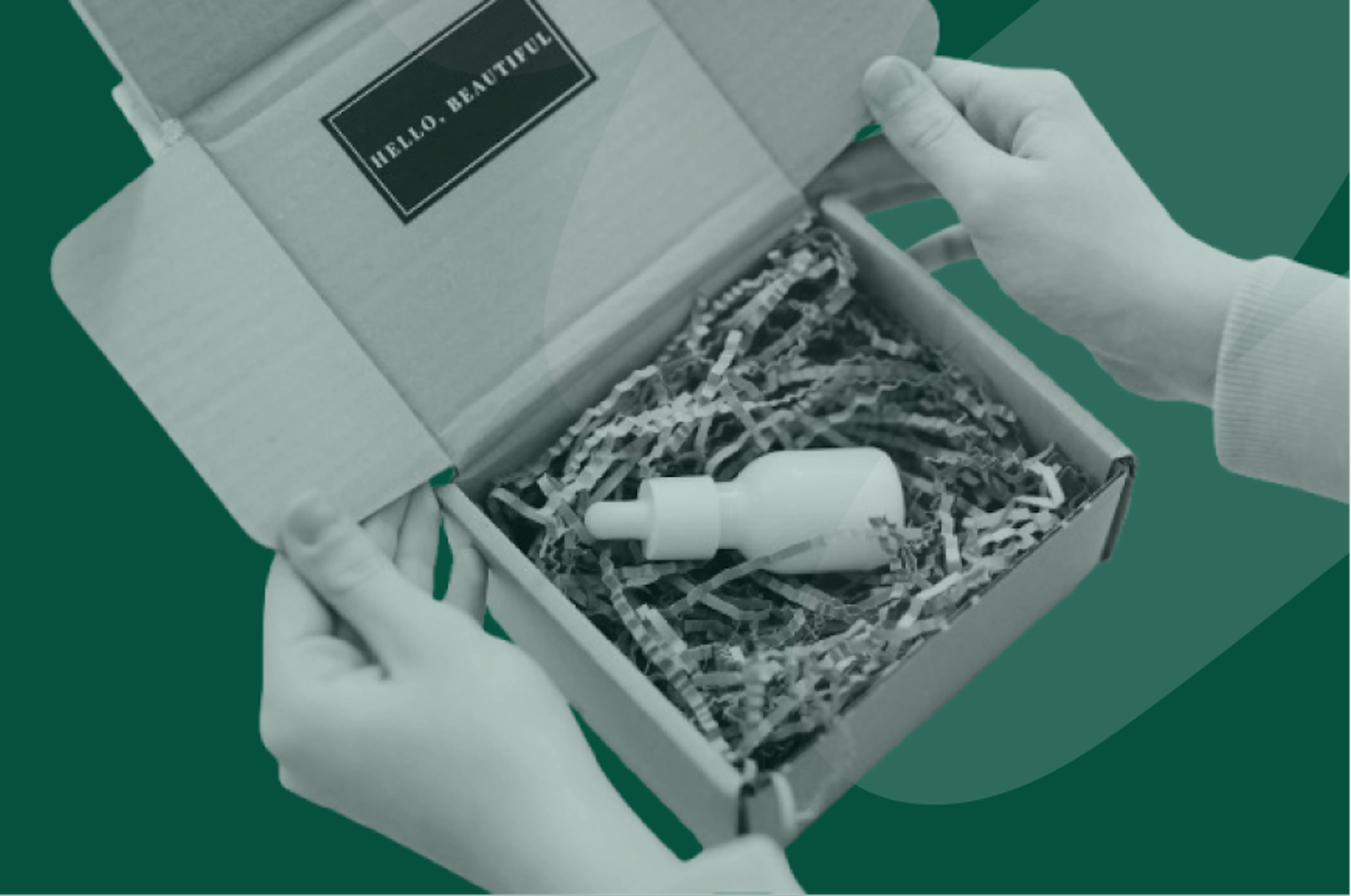 someone opening a box with product inside