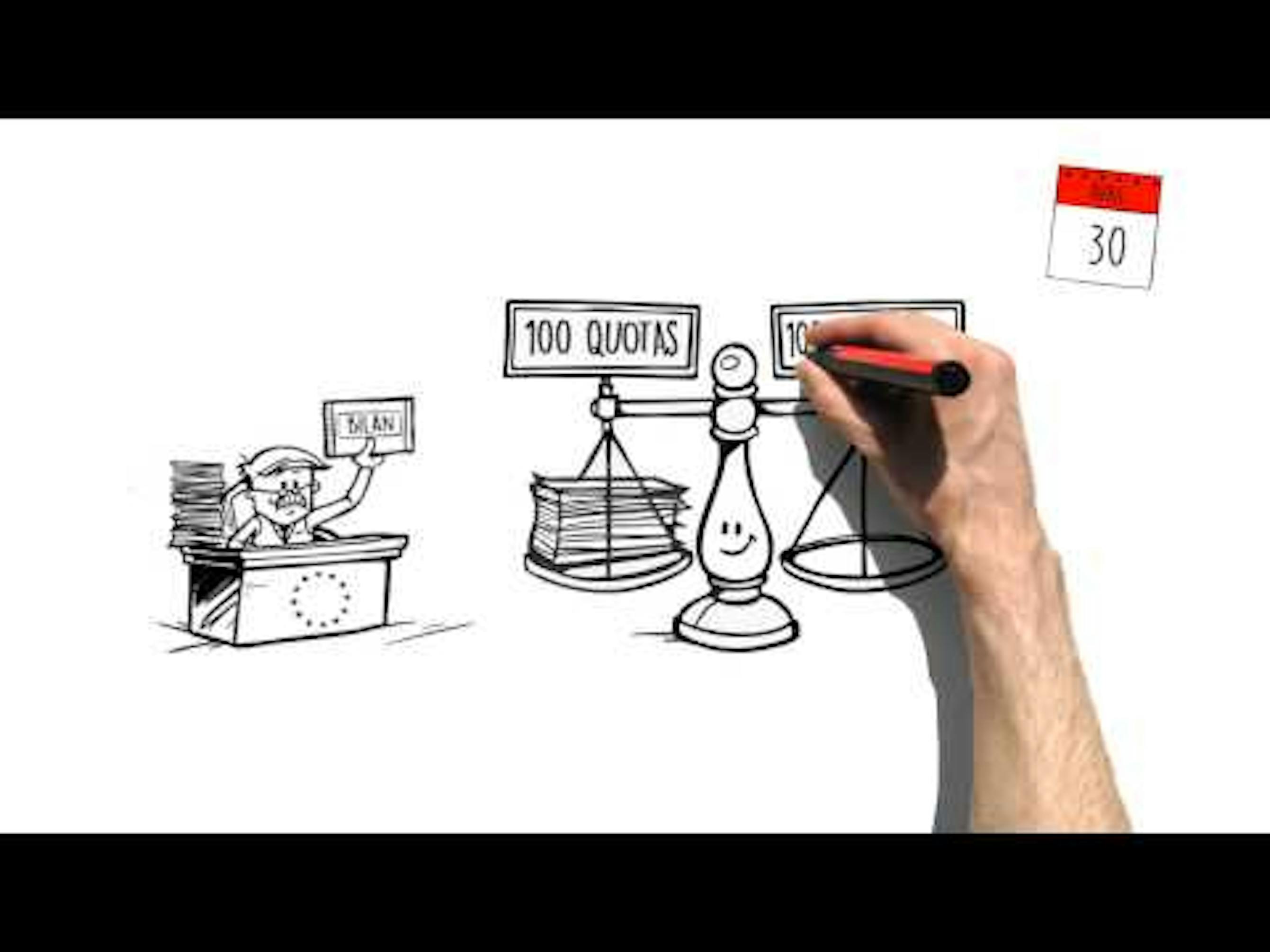 Main qui est en train de dessiner sur un tableau