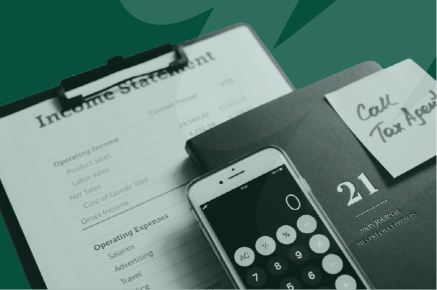 calculator and accounting documents