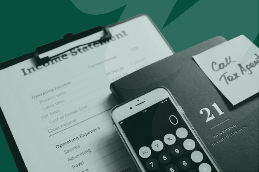 calculator and accounting documents