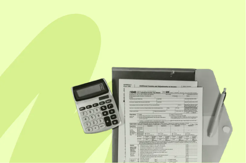 Pochette de travail et document avec calculatrice