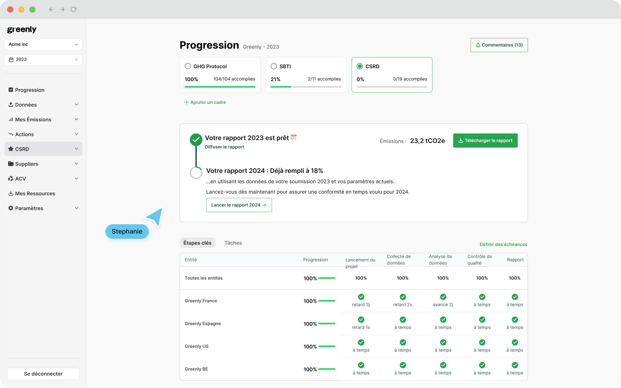 Screenshot plateforme Greenly