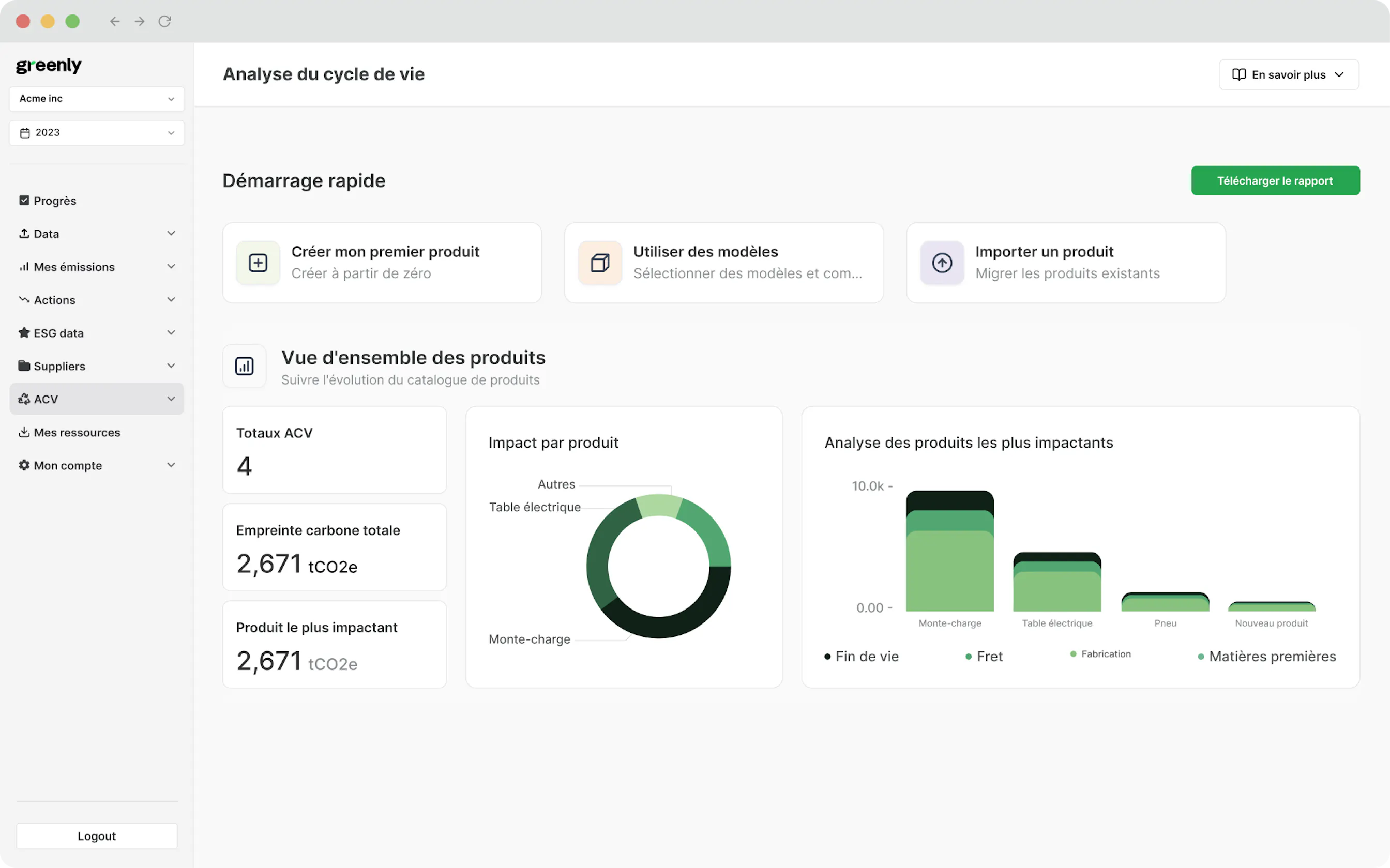 screenshot de la plateforme greenly
