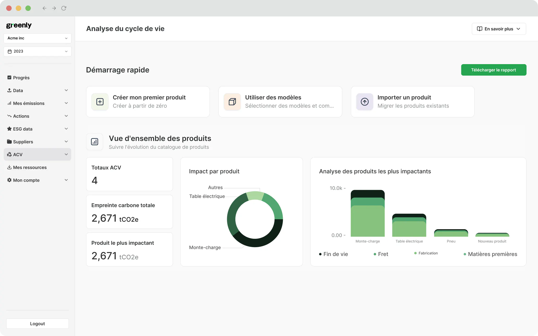 screenshot de la plateforme greenly