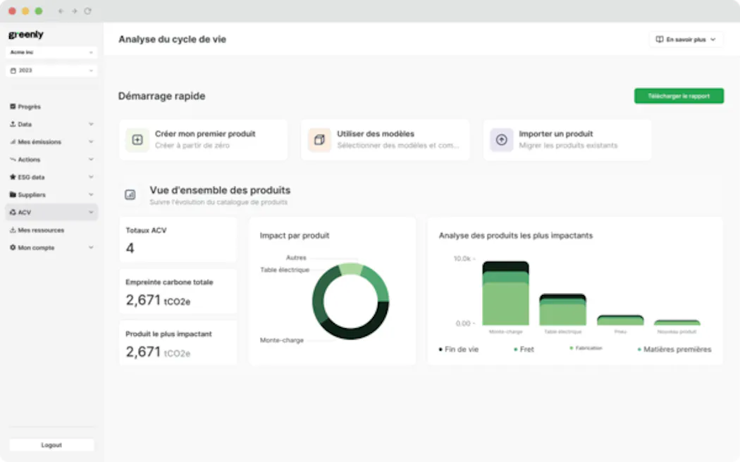 Screenshot plateforme Greenly