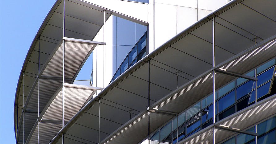 windows of curved building