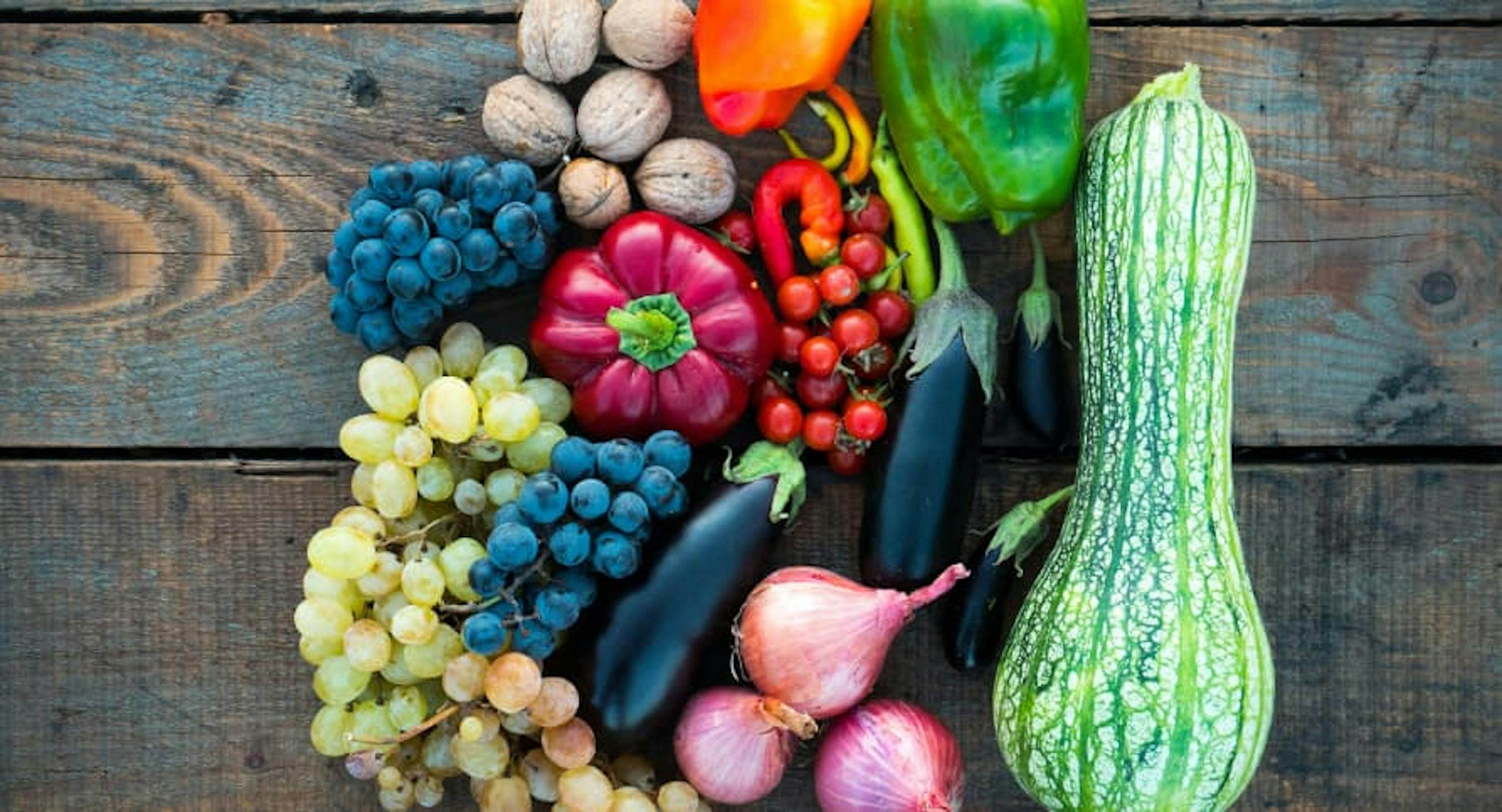 various fruits and veggies