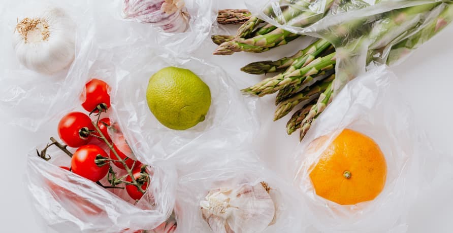 produce in plastic bags