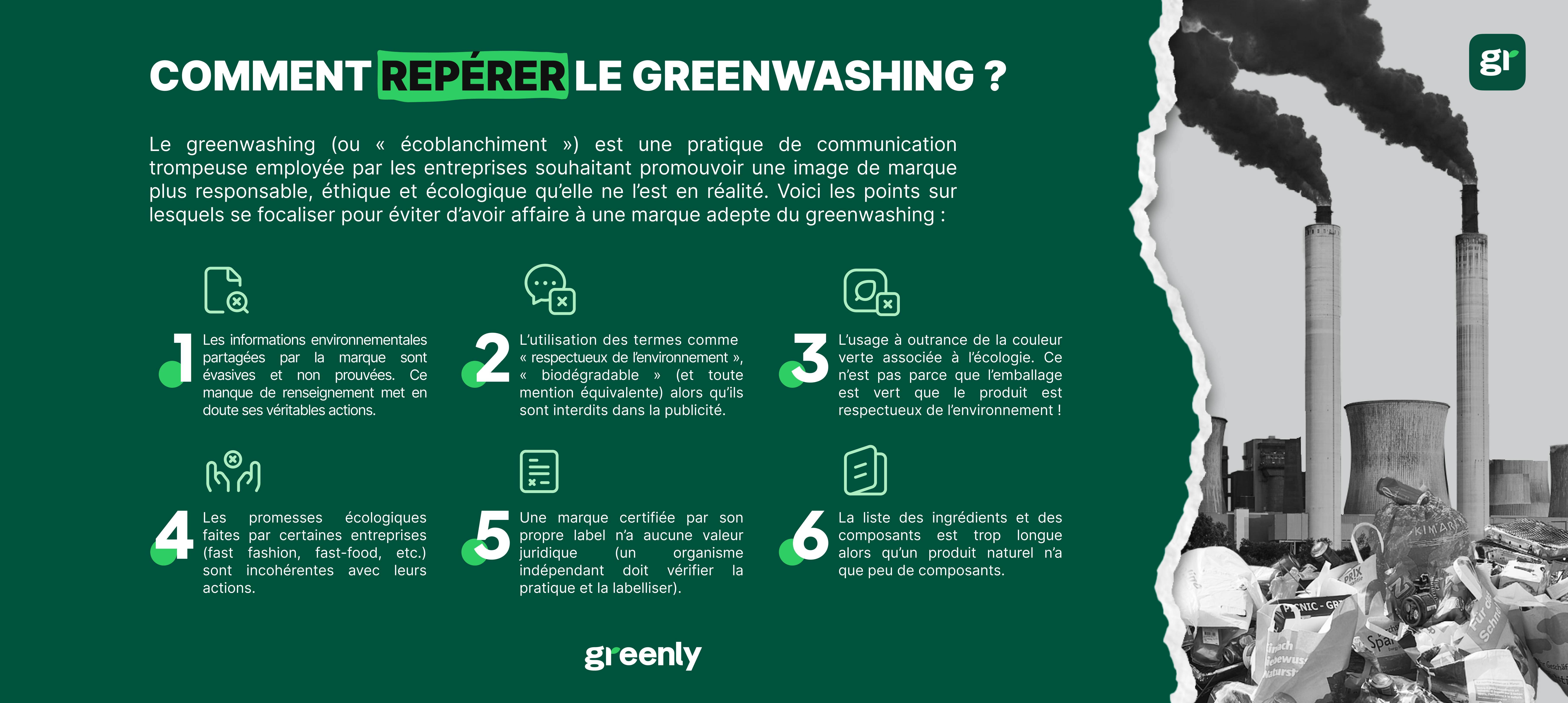 Infographie pour répérer le greenwashing