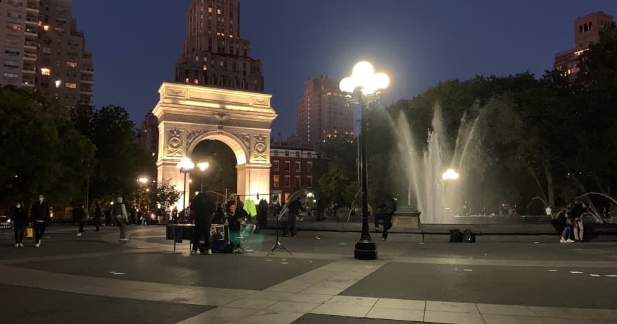 Washington Square Park at Night